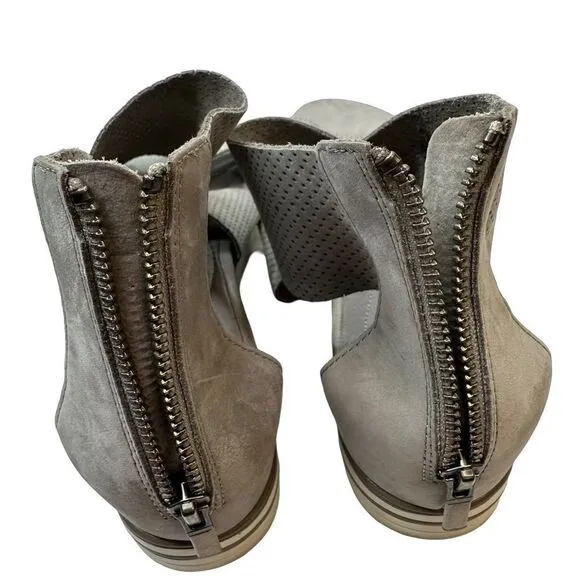 Eileen Fisher Gray Perforated Crisscross Platform Sandals Size 11