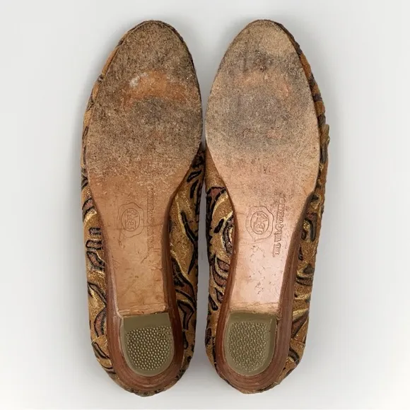 El Vaquero Vintage Italian Studded Flats Shoes Size EU 36.5 / US Size 6