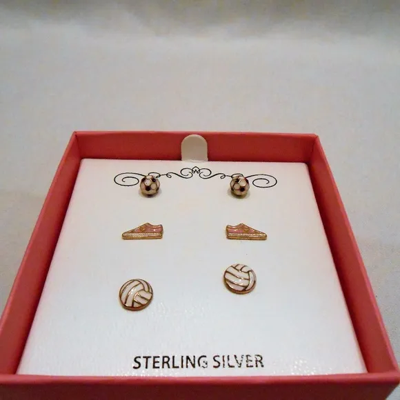 Enamel Sports Earrings: Soccer, Volleyball, Tennis Shoes Dainty &amp; Girly