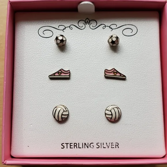 Enamel Sports Earrings: Soccer, Volleyball, Tennis Shoes Dainty &amp; Girly