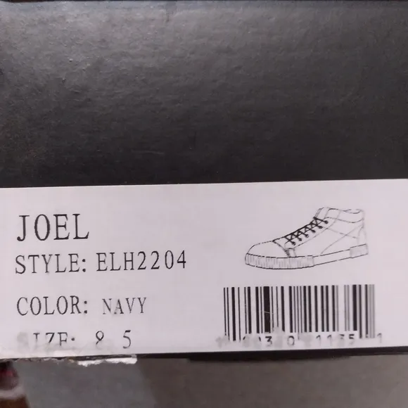 English  Laundry Joel Sneakers Mens Size 8.5 Navy Mid Top Lace Up Nwt