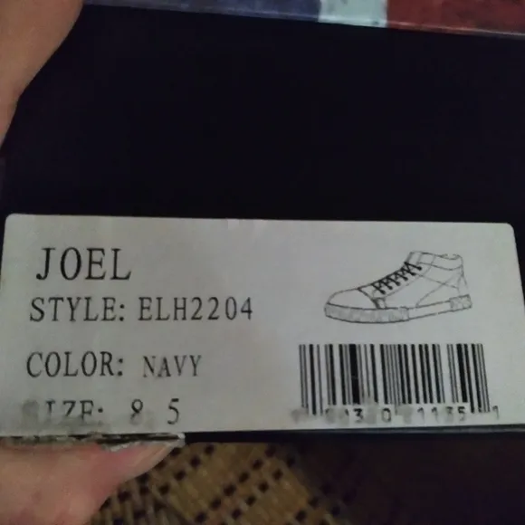 English  Laundry Joel Sneakers Mens Size 8.5 Navy Mid Top Lace Up Nwt