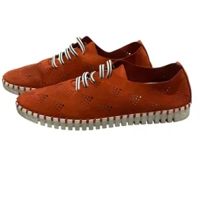 Eric Michael | Orange and White Sneakers with Unique Sole Design 38 (7.5)