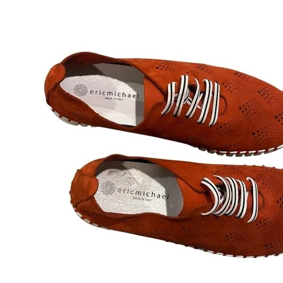 Eric Michael | Orange and White Sneakers with Unique Sole Design 38 (7.5)