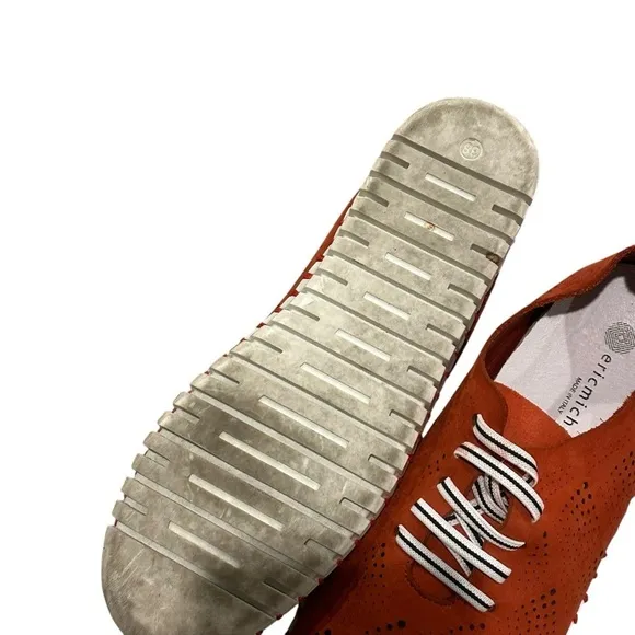 Eric Michael | Orange and White Sneakers with Unique Sole Design 38 (7.5)