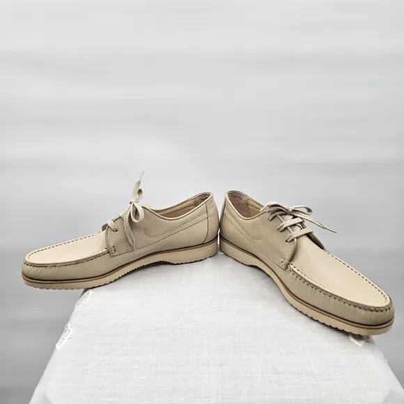 E.T. Wright Men's Cream Leather Lace Up Shoes Size 9.5 AA
