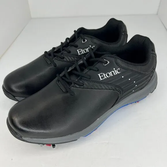 Etonic Mens EG500BKB Black Stabilize 2.0 Waterproof Cleats Size 10D Golf Shoes