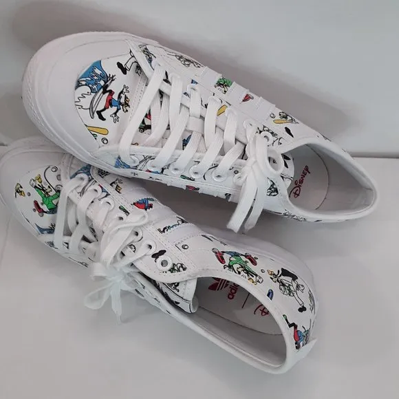 EUC Adidas Nizza X Disney Sport Goofy Canvas Sneakers Men's Size 9 Women's 10.5