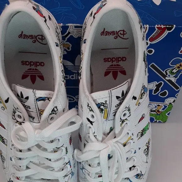 EUC Adidas Nizza X Disney Sport Goofy Canvas Sneakers Men's Size 9 Women's 10.5
