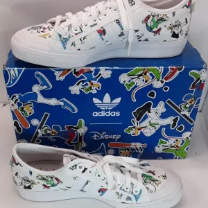 EUC Adidas Nizza X Disney Sport Goofy Canvas Sneakers Men's Size 9 Women's 10.5