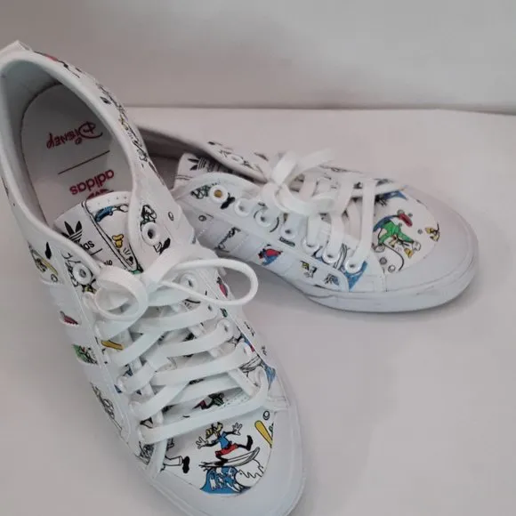 EUC Adidas Nizza X Disney Sport Goofy Canvas Sneakers Men's Size 9 Women's 10.5