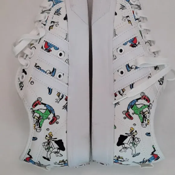 EUC Adidas Nizza X Disney Sport Goofy Canvas Sneakers Men's Size 9 Women's 10.5