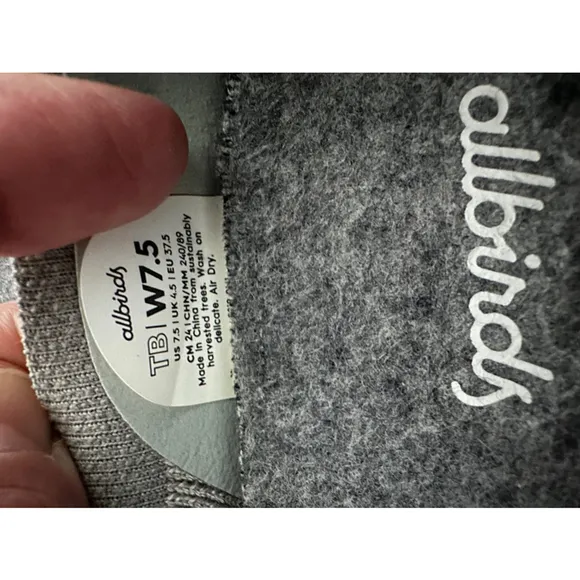 EUC Allbirds Washable Tree Breezers Flats Knit Ballet Wool Grey Gray Womens 7.5W