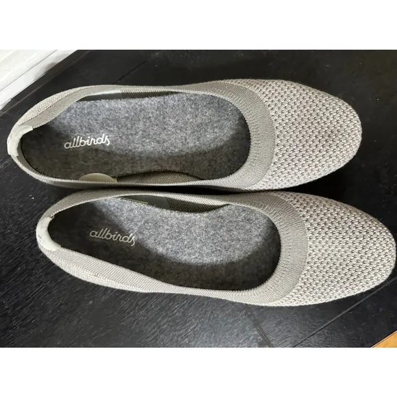 EUC Allbirds Washable Tree Breezers Flats Knit Ballet Wool Grey Gray Womens 7.5W