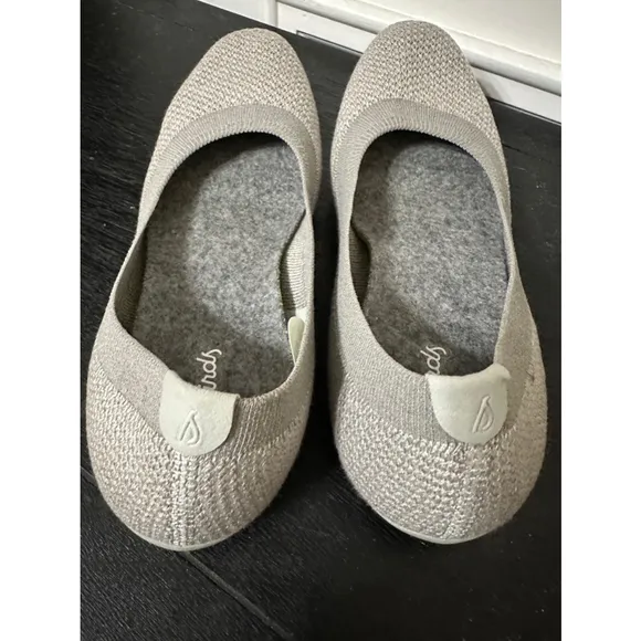 EUC Allbirds Washable Tree Breezers Flats Knit Ballet Wool Grey Gray Womens 7.5W