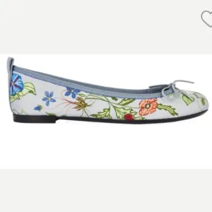 EUC Gucci womens shoes ballet flats floral print bow