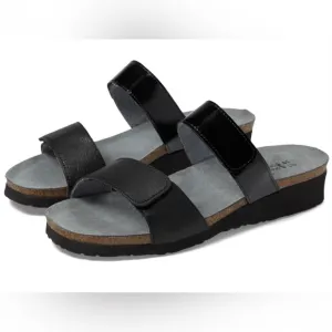 EUC/VGUC Size 37 (US L 6) Naot Black Althea Slide Sandal