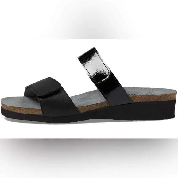EUC/VGUC Size 37 (US L 6) Naot Black Althea Slide Sandal