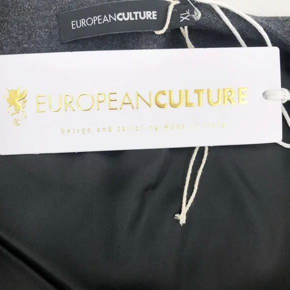 European Culture Italy Grey Jacket Wool Women's Sz XL NWT $250
