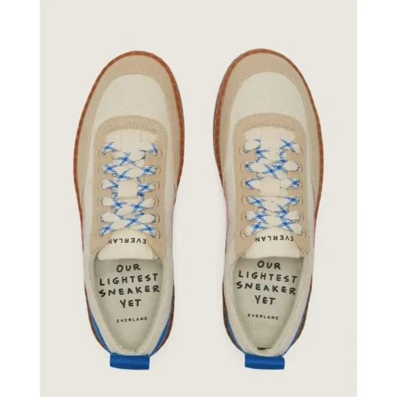 Everlane The Tread-Bare Sneakers in canvas Lapis Blue Red 10 *Mens Size*