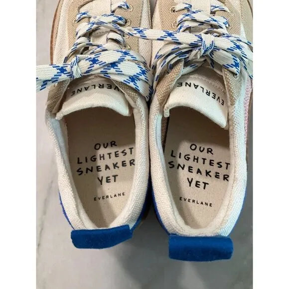 Everlane The Tread-Bare Sneakers in canvas Lapis Blue Red 10 *Mens Size*