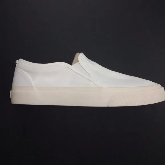 Everlane Unisex Slip On Sneakers Off White Organic Canvas Women's 10.5 Men's 9