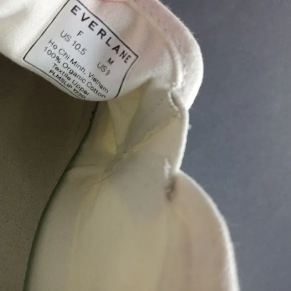 Everlane Unisex Slip On Sneakers Off White Organic Canvas Women's 10.5 Men's 9
