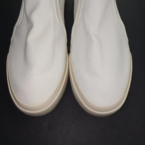 Everlane Unisex Slip On Sneakers Off White Organic Canvas Women's 10.5 Men's 9