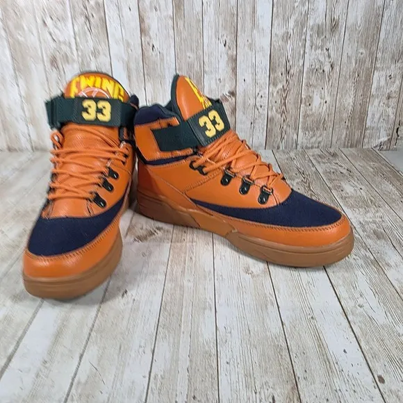 Ewing Sport Lite Waterproof Basketball Shoes Orange Navy High Top 8.5