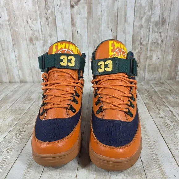 Ewing Sport Lite Waterproof Basketball Shoes Orange Navy High Top 8.5