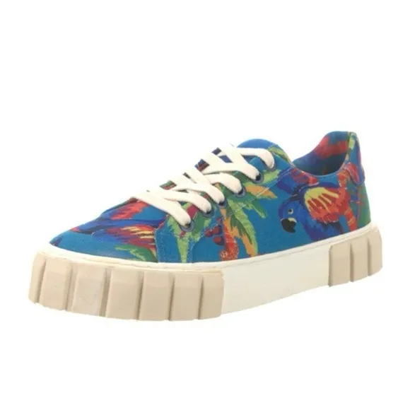 FARM RIO Sneakers Blue Macaw Canvas Sneakers Sz 11