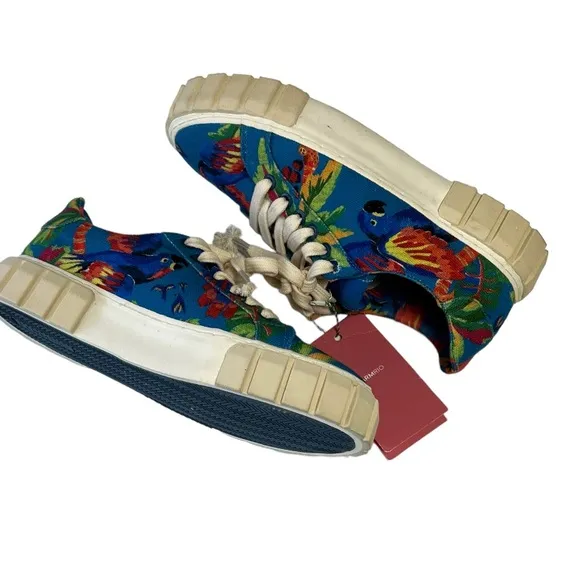 FARM RIO Sneakers Women’s Size 7.5 Blue Macaw Canvas Lace Up Sneakers