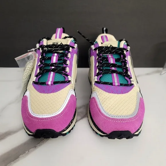 Fila Renno Mens Low Top Casual Shoes White Purple Blue 1RM02194-207 NEW Size 9.5