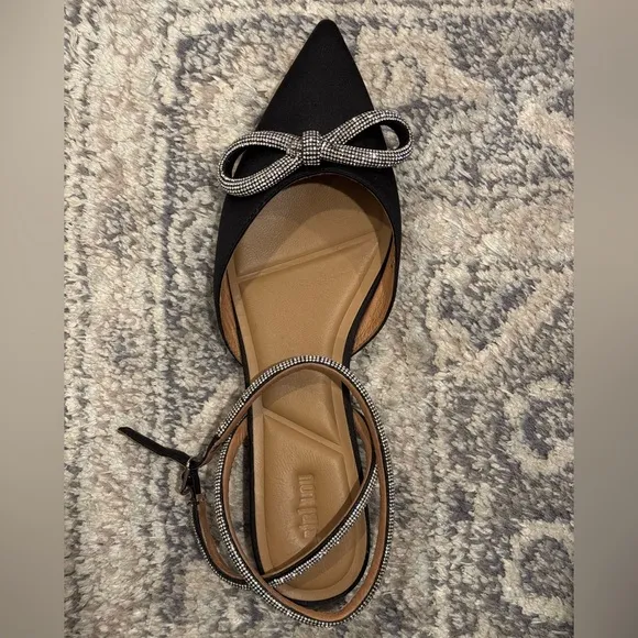 Final OFFER sent Bibi Lou Bow Satin Flats Black
