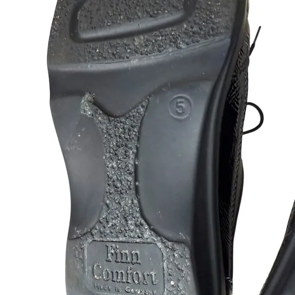 Finn Comfort Womens Black Leather Oxfords Comfort Casual Walking Shoes Sz UK 5