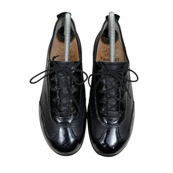 Finn Comfort Womens Black Leather Oxfords Comfort Casual Walking Shoes Sz UK 5