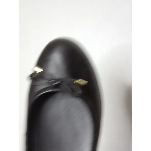 FitFlop Sz 8.5 Women's Black Ballerina Flats Bow Tie Comfort Shoes Thick Sole