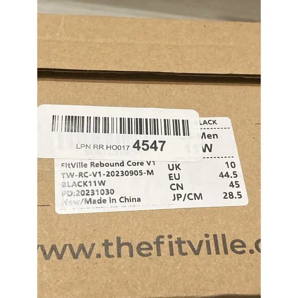FitVille Rebound Core V1 Sneakers Men Size 11 WIDE Black Arch Fit Walking Shoes