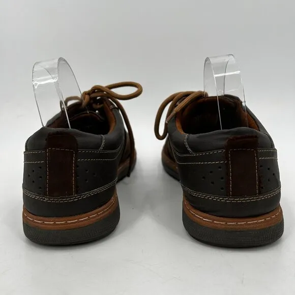 FLORSHEIM Work Men's Brown Tan Gridley Casual Leather Oxford Shoes Size 9.5