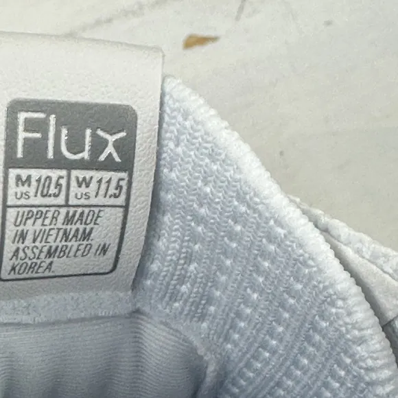 Flux Adapt Mens Size 10.5 White Athletic Gum Sole Trainer Sneakers Womens 11
