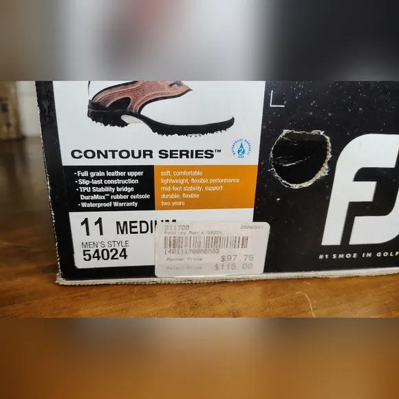 Footjoy Contour Series Golf Shoes Oxford Waterproof 11M