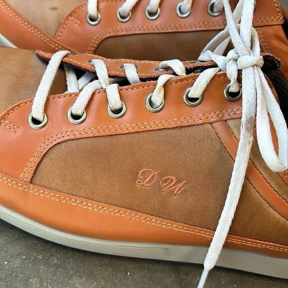 FootJoy Countour Casual 10.5 golf shoes UT logo orange brown
