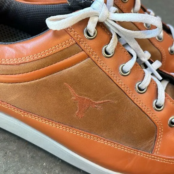 FootJoy Countour Casual 10.5 golf shoes UT logo orange brown