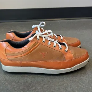 FootJoy Countour Casual 10.5 golf shoes UT logo orange brown