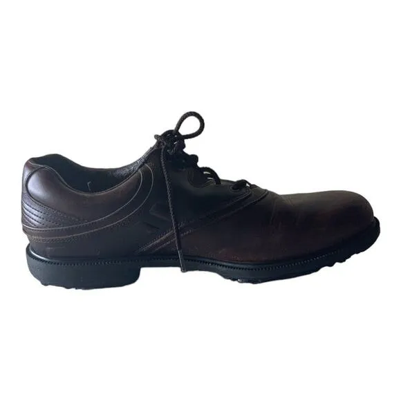 Footjoy eComfort Golf Leather Shoes Mens Size 8.5 Soft Spikes Brown Waterproof