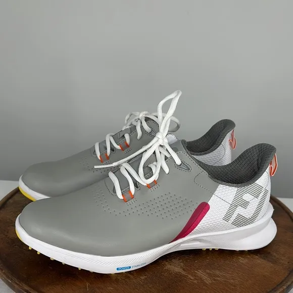 FootJoy Golf Shoes Wm 10 M Fuel Gray White Lace Up Waterproof Sneaker