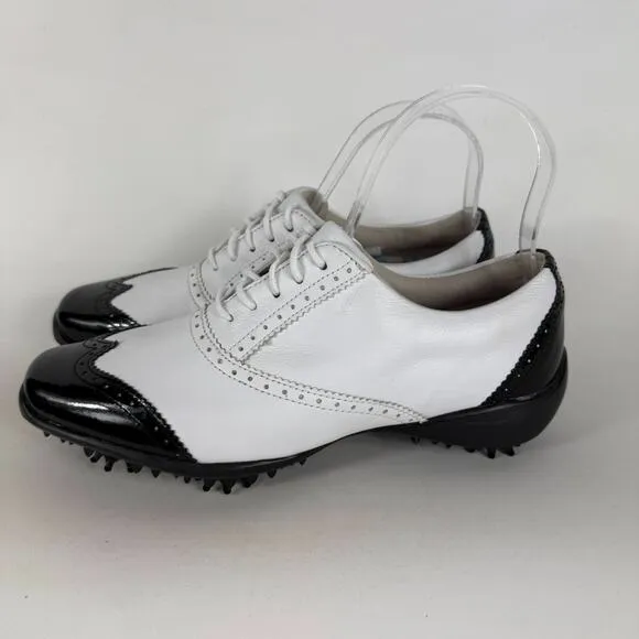FootJoy LoPro Collection Golf Shoes Women's 7 White Leather Lace Up Low Top