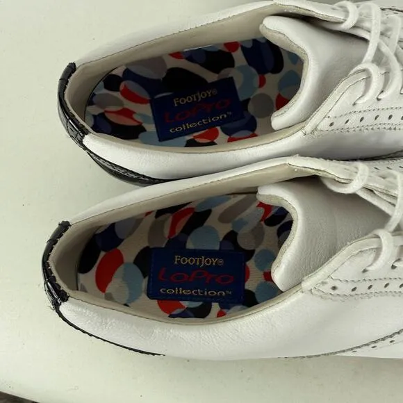 FootJoy LoPro Collection Golf Shoes Women's 7 White Leather Lace Up Low Top