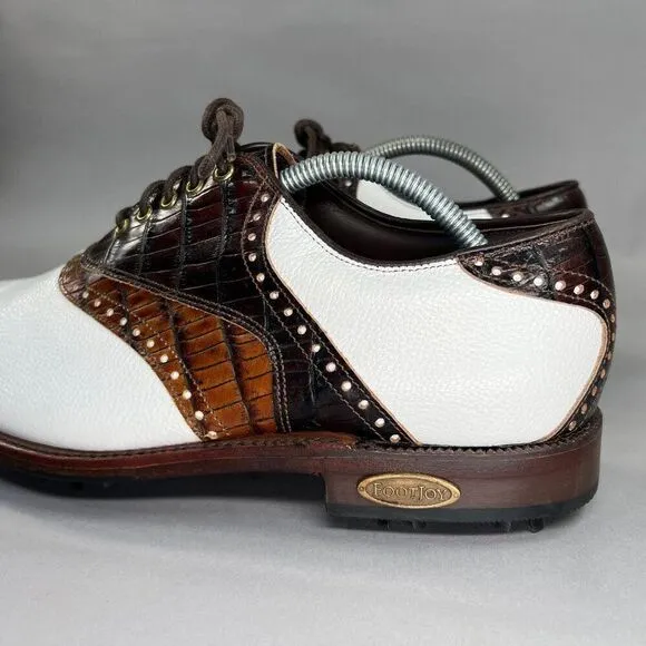 FootJoy Premier Classic Joy Golf Shoes Men's Size 9.5 White Leather Waterproof