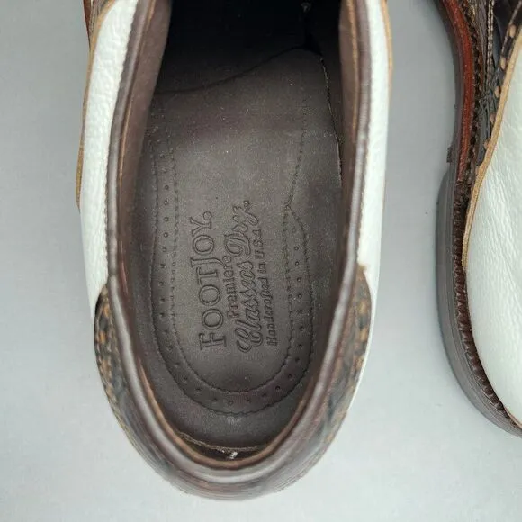 FootJoy Premier Classic Joy Golf Shoes Men's Size 9.5 White Leather Waterproof